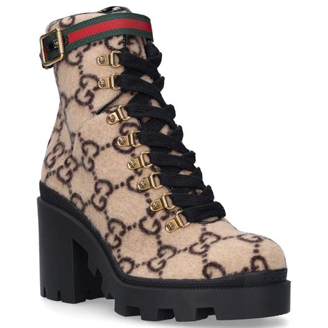 gucci wool ankle boots|gucci print thigh high boots.